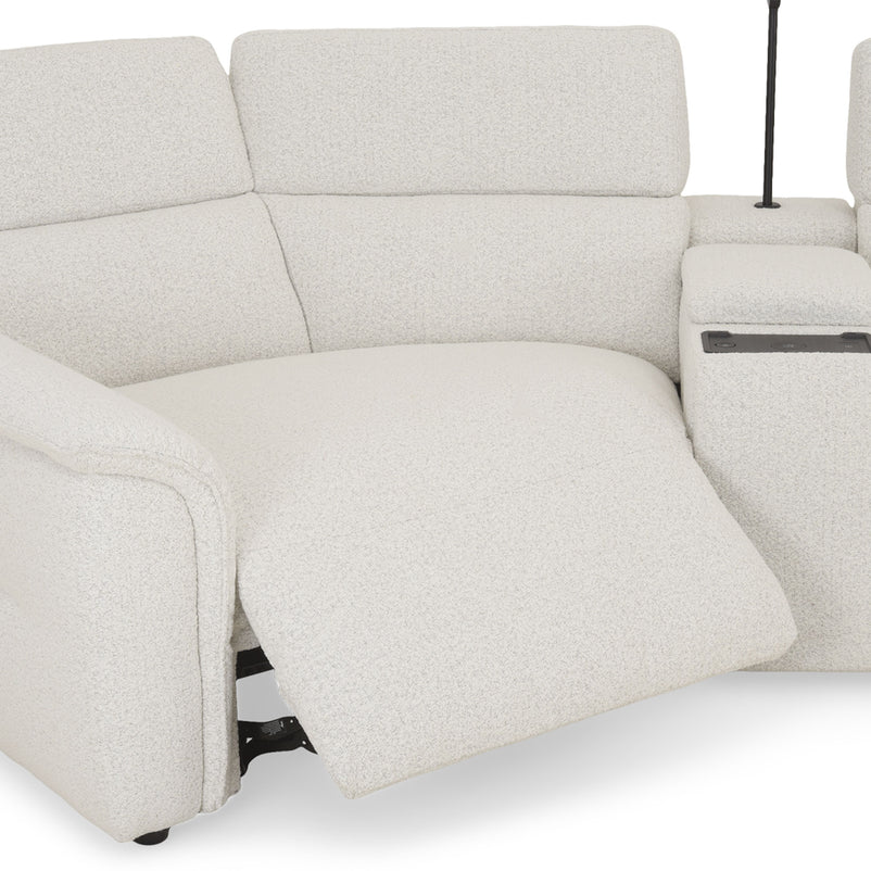 ADDISON Colțar, 2 reclinerele electrice, lampă, încărcare WIRELES și USB, stofă