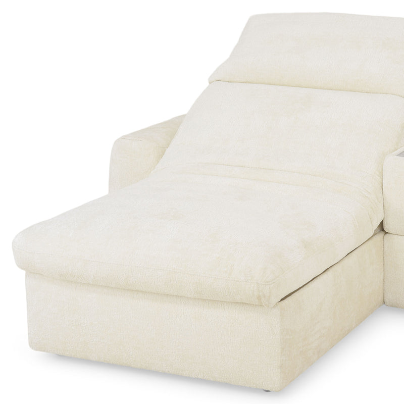 NEW JERSEY Colțar cu șezlong electric stânga/dreapta, 1 recliner electric, tetiere reglabile, USB, consolă depozitare, stofă