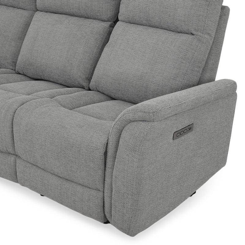 BARTON Canapea 3 locuri, 2 reclinere electrice, stofă