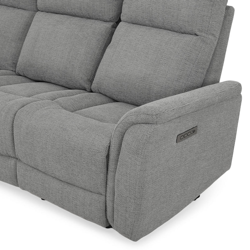 BARTON Canapea 3 locuri, 2 reclinere electrice, stofă