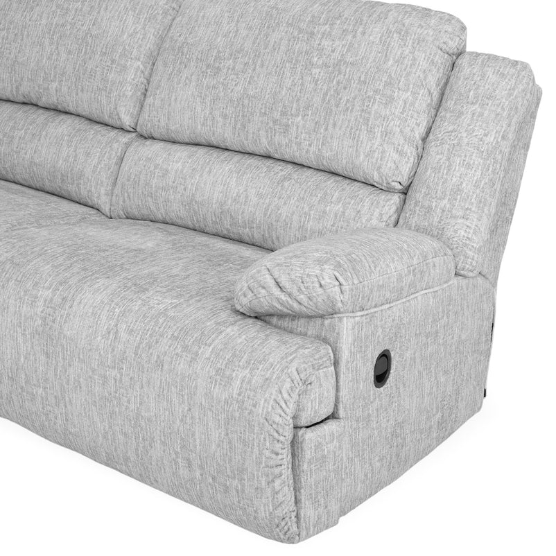 DERBY Canapea 3 locuri cu 2 reclinere manuale, stofă