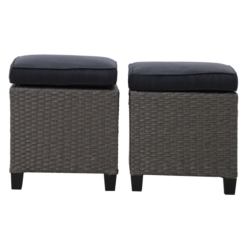 BAXTER Set mobilier terasă/grădină, 2 fotolii, canapea 3 locuri, 2 taburete și măsuță