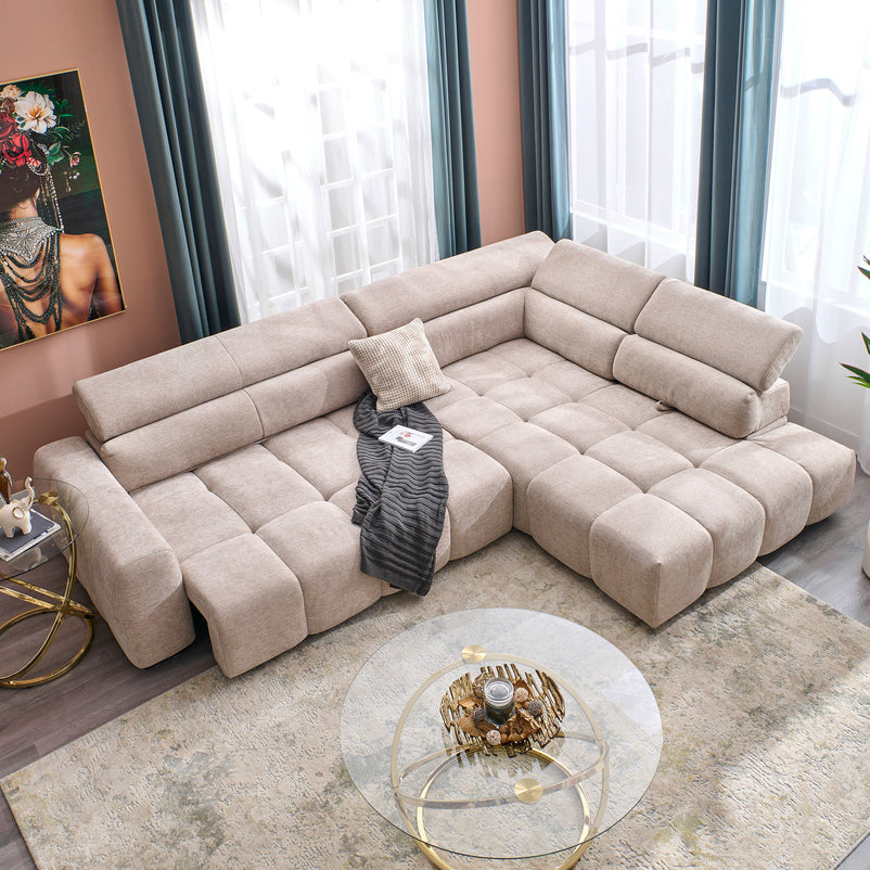 FILLIPAColțar extensibil, șezlong stânga/dreapta, stofă