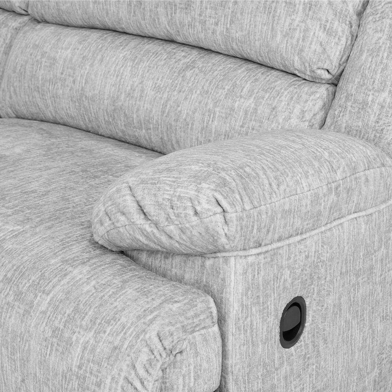 DERBY Canapea 3 locuri cu 2 reclinere manuale, stofă