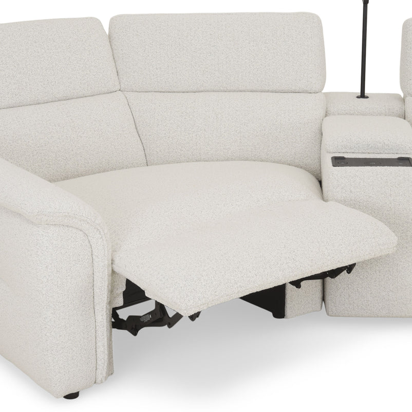 ADDISON Colțar, 2 reclinerele electrice, lampă, încărcare WIRELES și USB, stofă
