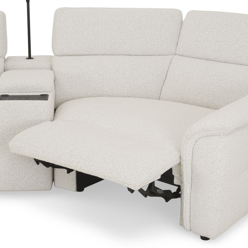ADDISON Colțar, 2 reclinerele electrice, lampă, încărcare USB, stofă