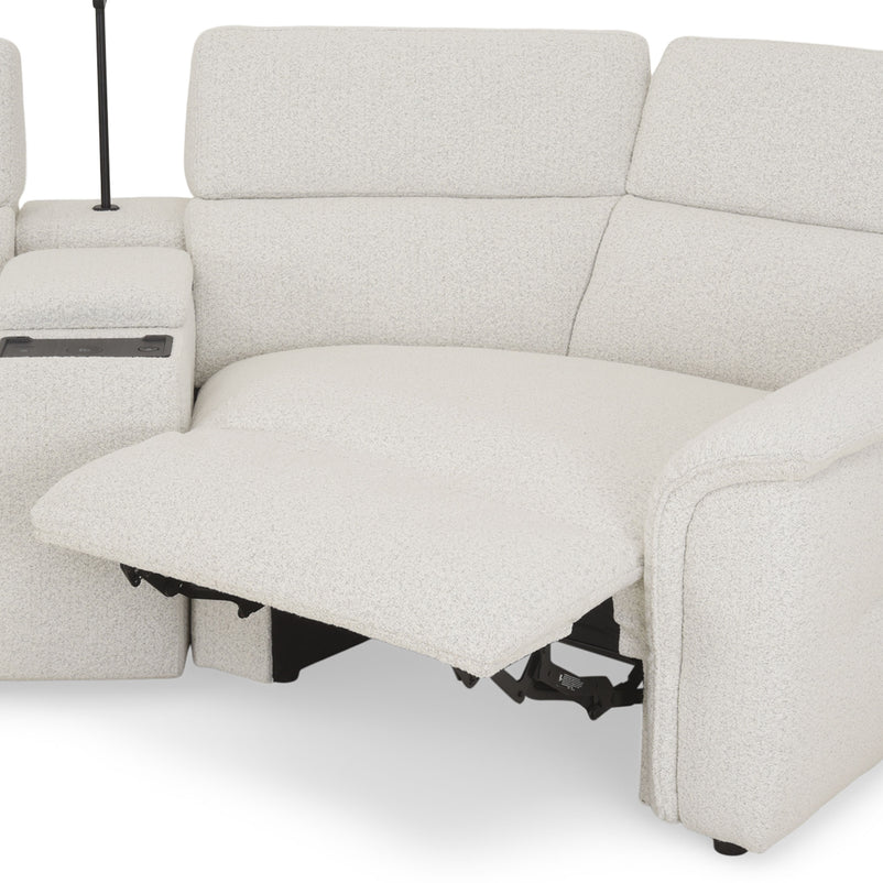 ADDISON Colțar, 2 reclinerele electrice, lampă, încărcare USB, stofă