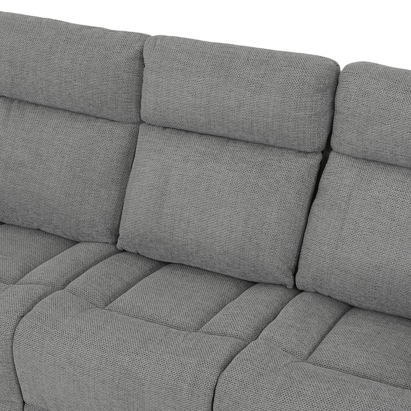 BARTON Canapea 3 locuri, 2 reclinere electrice, stofă