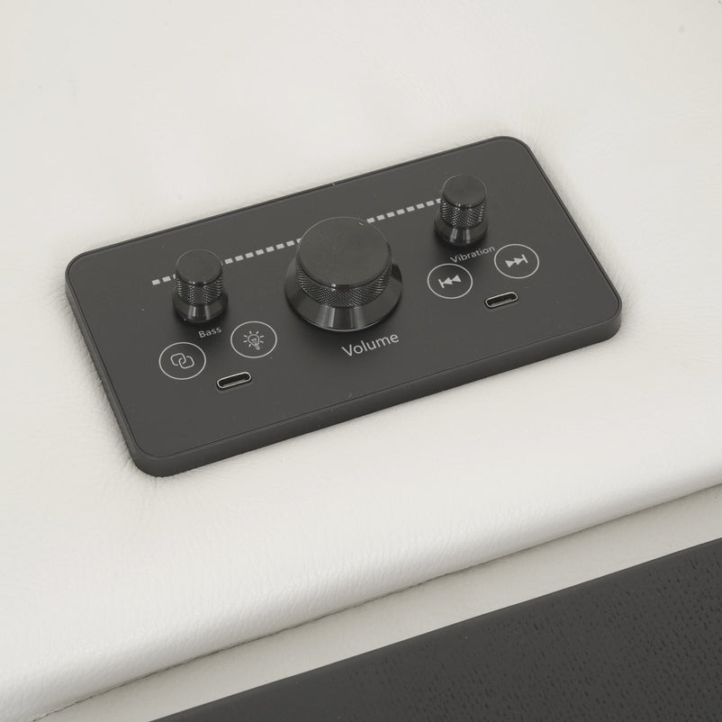 CINECITTA Colțar șezlong stânga/dreapta, 2 reclinere electrice, mecanism tetieră, USB, sistem sunet, piele