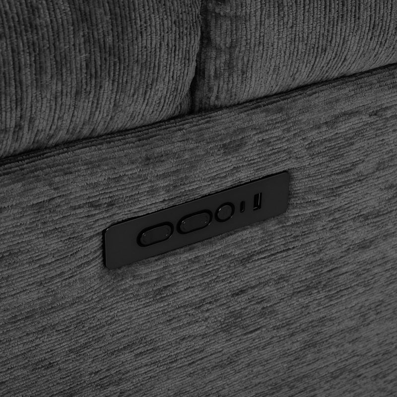 BRICE Ansamblu colțar 3 reclinere electrice , mecanism tetiere, wireless, USB, stofă