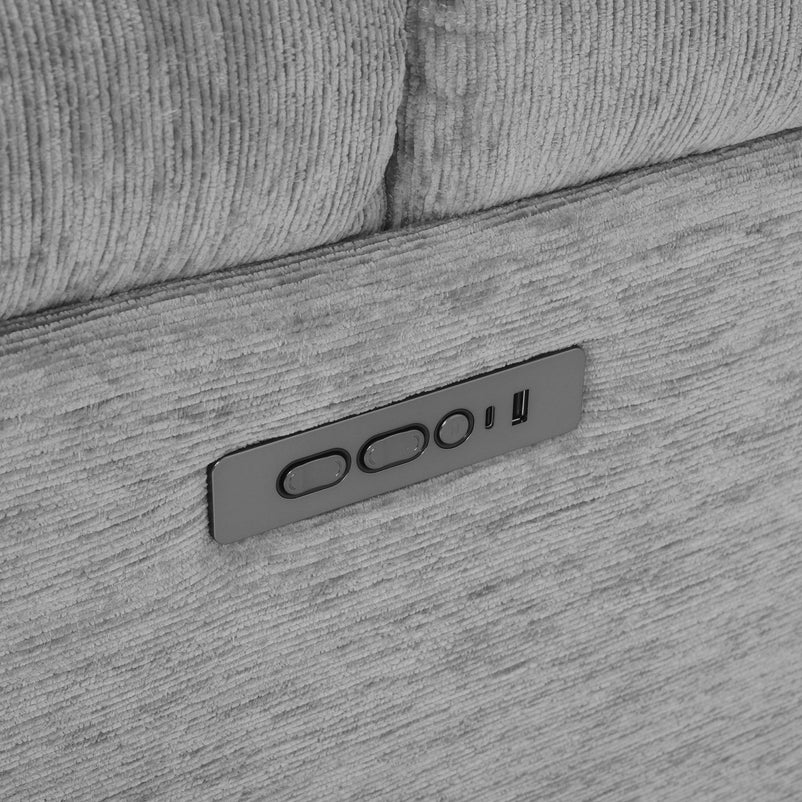 BRICE Ansamblu colțar 3 reclinere electrice , mecanism tetiere, wireless, USB, stofă
