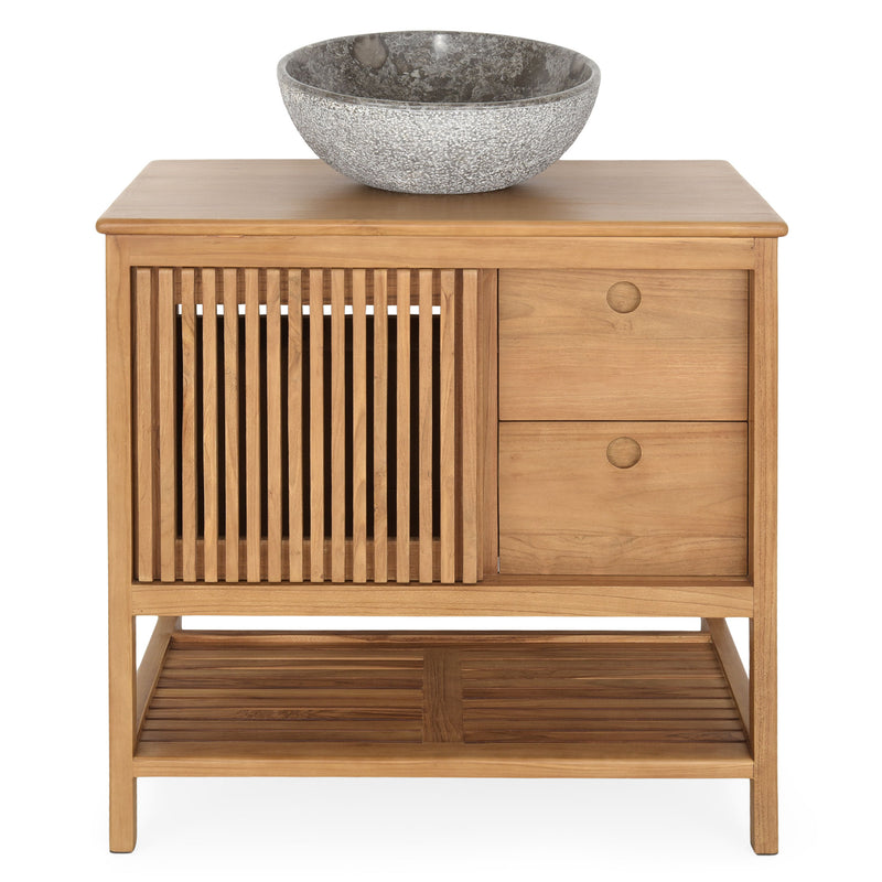 FUSION Set mobilier baie, mască lavoar și lavoar marmură