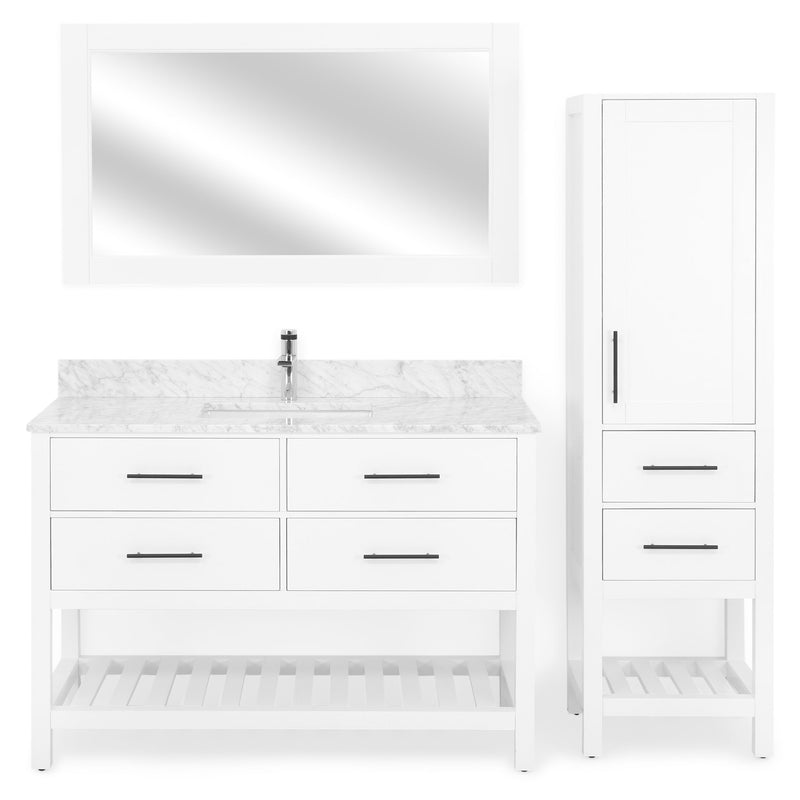 ALBYN Set mobilier baie, mască lavoar, lavoar, dulap, oglindă