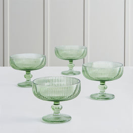 LINES Set 4 cupe înghețată, sticlă, 250ml