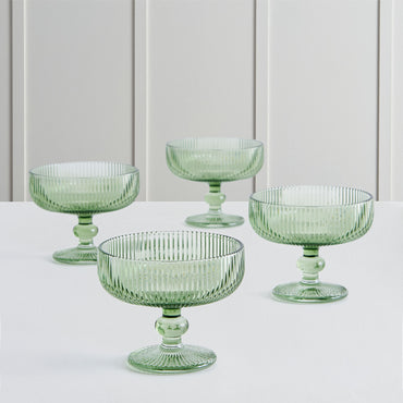 LINES Set 4 cupe înghețată, sticlă, 250ml