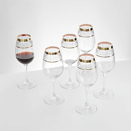 NESTON Set 6 pahare vin roșu, sticlă, 450ml