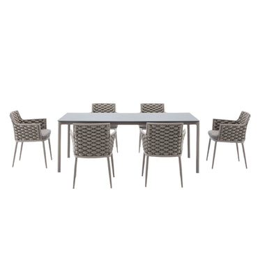 CALOOCAN Set mobilier terasă/grădină, 6 scaune și masă