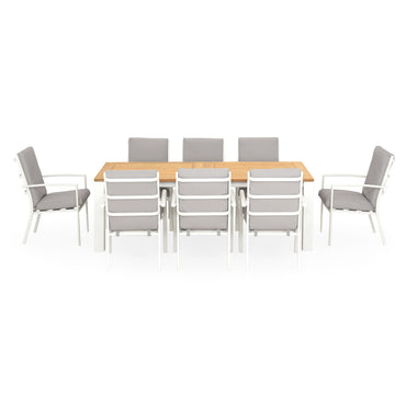 CLAY/TUSCANY Set mobilier terasă/grădină, 8 scaune și masă extensibilă