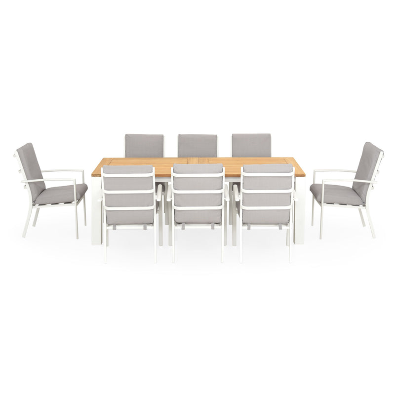 CLAY/TUSCANY Set mobilier terasă/grădină, 8 scaune și masă extensibilă