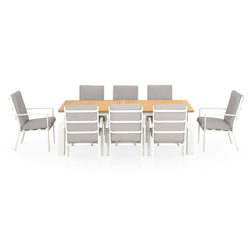 CLAY/TUSCANY Set mobilier terasă/grădină, 8 scaune și masă extensibilă