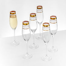 NESTON Set 6 pahare șampanie, sticlă, 210ml