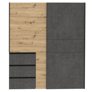 EWAN Dulap 2 uși glisante, 3 sertare