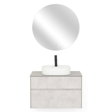 LAMINA Set mobilier baie, mască lavoar, top, oglindă LED și lavoar