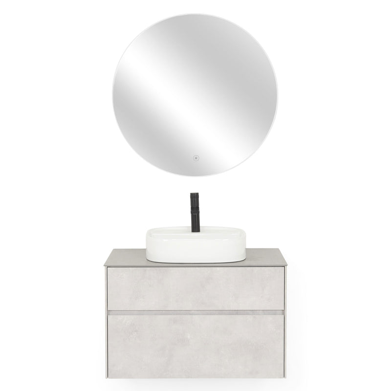 LAMINA Set mobilier baie, mască lavoar, top, oglindă LED și lavoar