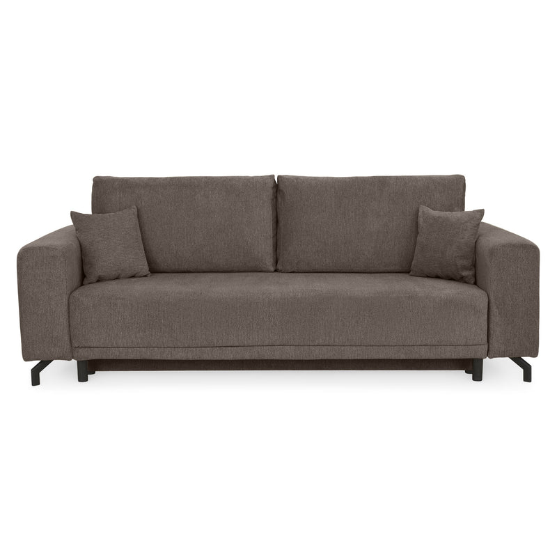 GOMEZ Canapea extensibilă, 3 locuri, ladă depozitare, stofă