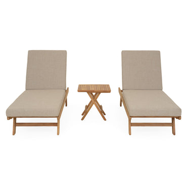 LUXOR Set mobilier terasă/grădină, 2 șezlonguri și măsuță