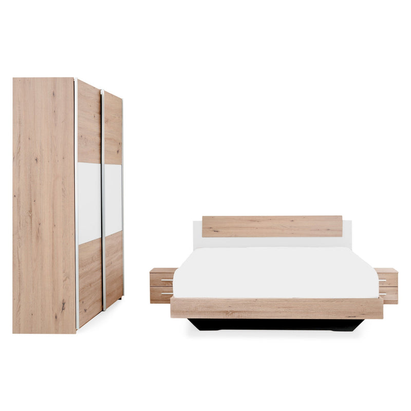 MIAMI Set mobilier dormitor, dulap, pat și 2 noptiere