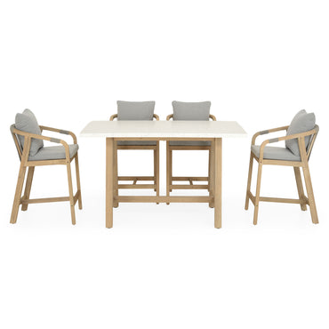 ASHEN Set mobilier terasă/gădină, masă și 4 scaune bar
