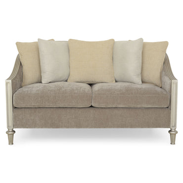 EMERY Canapea 2 locuri, 5 perne decorative incluse, stofă