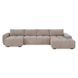 DUNA Colțar extensibil, șezlong stânga/dreapta și ladă depozitare, stofă