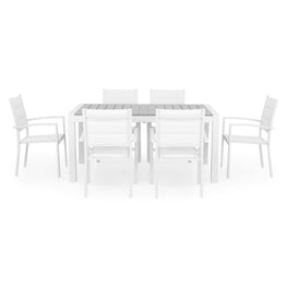 ENCORE/DRESDEN Set mobilier terasă/grădină, 6 scaune și masă extensibilă