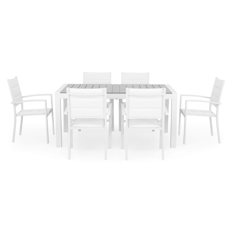 ENCORE/DRESDEN Set mobilier terasă/grădină, 6 scaune și masă extensibilă