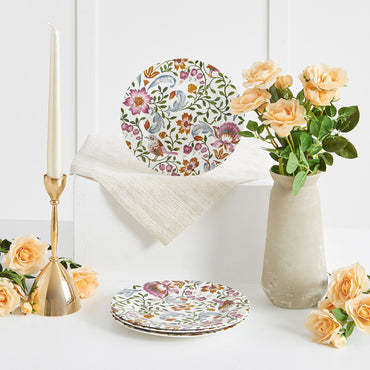 BOTANICAL Set 4 farfurii aperitiv, porțelan, D.20cm