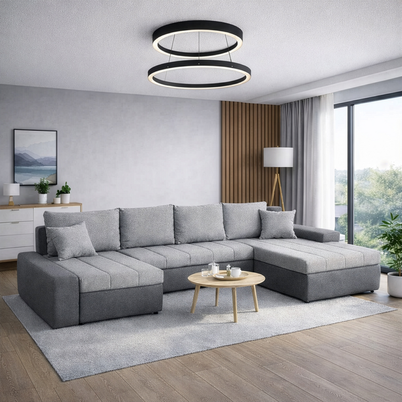 AURA Ansamblu colț extensibil stânga/dreapta, stofă