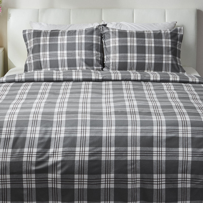 FLANNEL CHECKS Set așternut 4 piese, 200x220cm