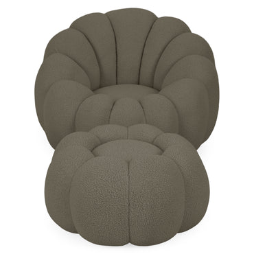 KITRIDGE Set mobilier, fotoliu rotativ și taburet