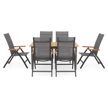 MARCUS/EASY Set mobilier terasă/grădină, 6 scaune și masă extensibilă