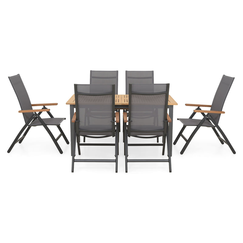MARCUS/EASY Set mobilier terasă/grădină, 6 scaune și masă extensibilă