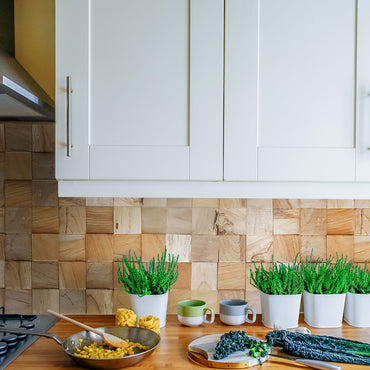 WOOD DECOR Set 10 panouri perete Natural new Cubes