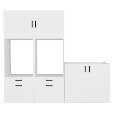 WASH&STORE Set mobilier baie, 5 piese dulapuri baie, mașina spălat/uscător