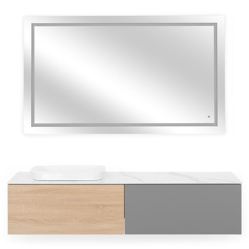 FONTANA/RADIANCE Set mobilier baie, mască lavoar, lavoar, top, oglindă LED