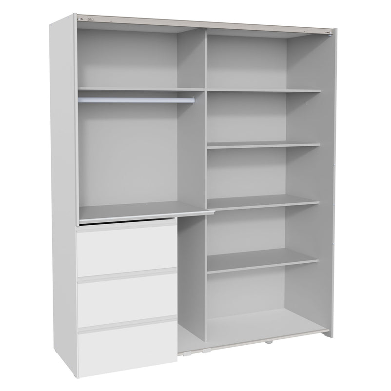 EWAN Dulap 2 uși, 3 sertare