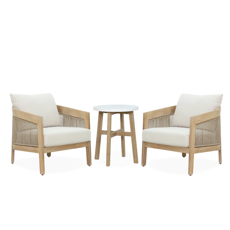 OLIVE Set mobilier terasă/grădină, 2 fotolii și măsuță