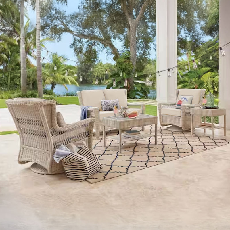 PARK MEADOWS Set mobilier terasă/grădină, 2 fotolii rotative, canapea și 2 măsuțe