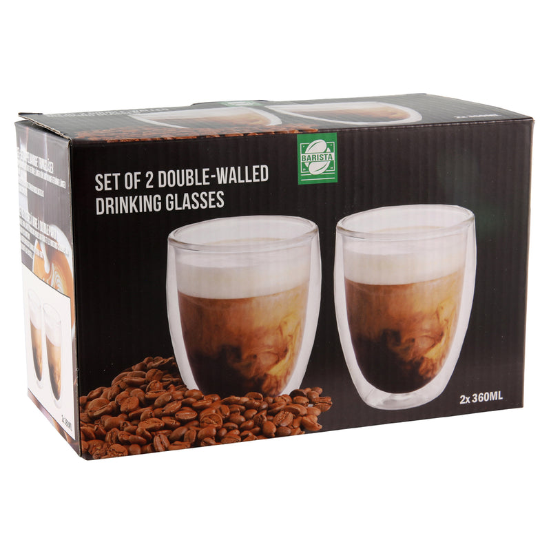 BARISTA Set 2 pahare, sticlă, 320ml