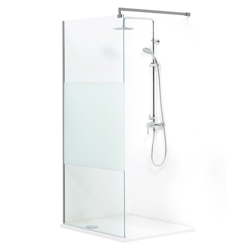 LIBERTY Sistem duș, 96x200 cm, sticlă, sablat cu dunga decorativa